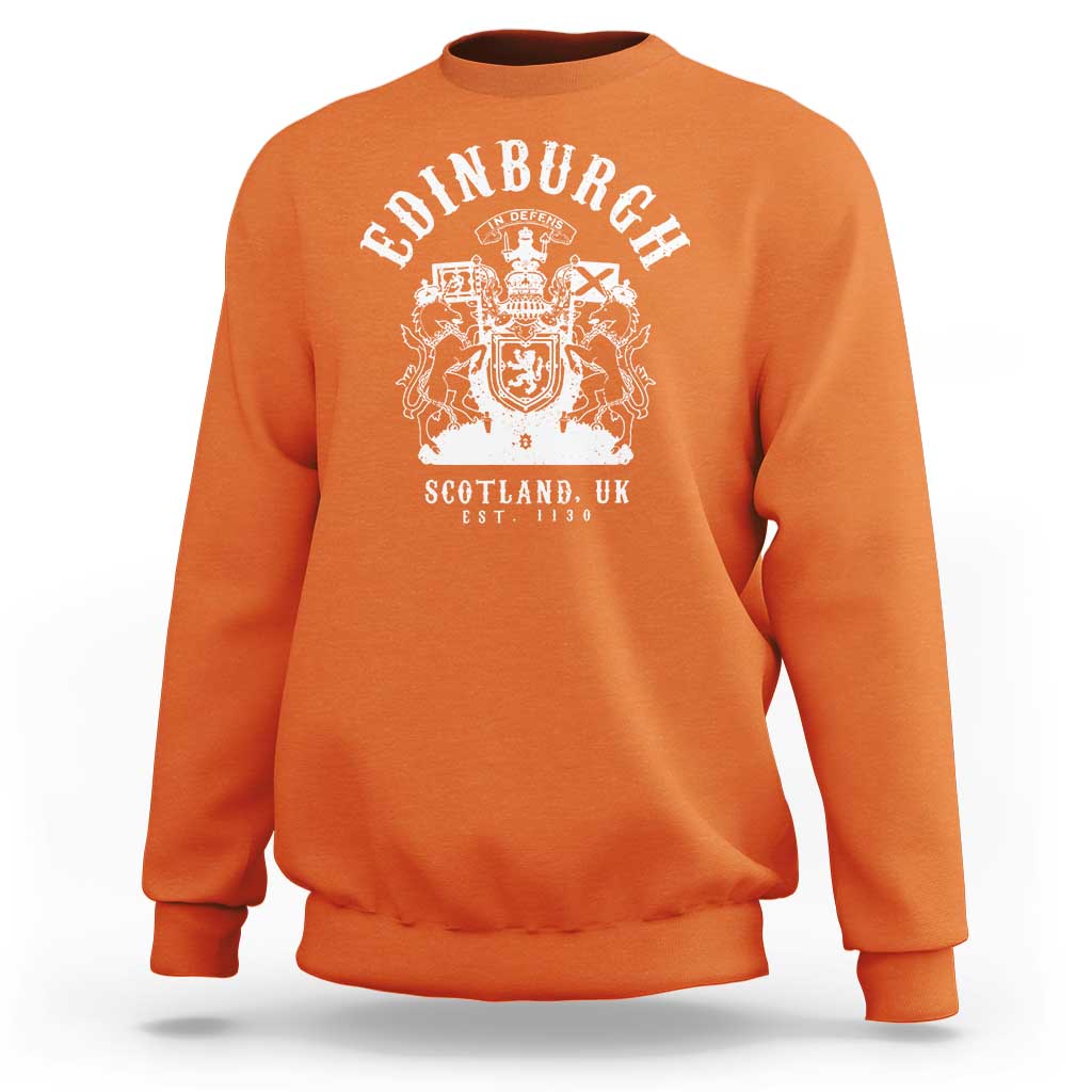 Edinburgh Scotland UK Est 1130 Sweatshirt Royal Coat of Arms In Defens Historic Crest Graphic