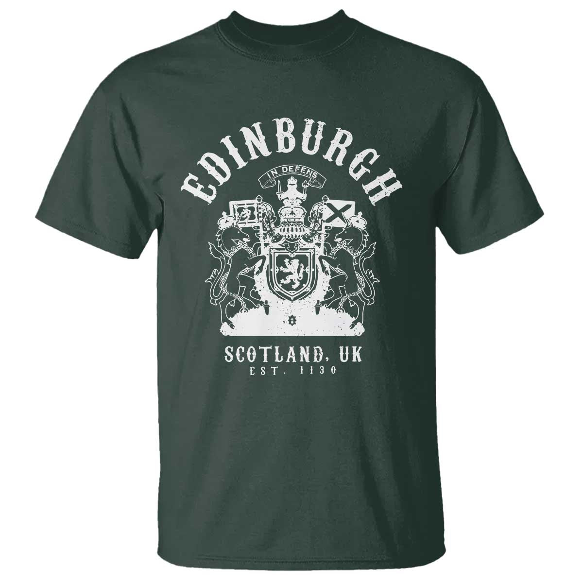 Edinburgh Scotland UK Est 1130 T Shirt Royal Coat of Arms In Defens Historic Crest Graphic