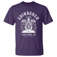 Edinburgh Scotland UK Est 1130 T Shirt Royal Coat of Arms In Defens Historic Crest Graphic
