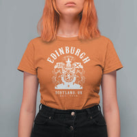Edinburgh Scotland UK Est 1130 T Shirt For Women Royal Coat of Arms In Defens Historic Crest Graphic