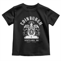 Edinburgh Scotland UK Est 1130 Toddler T Shirt Royal Coat of Arms In Defens Historic Crest Graphic