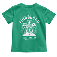 Edinburgh Scotland UK Est 1130 Toddler T Shirt Royal Coat of Arms In Defens Historic Crest Graphic