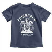 Edinburgh Scotland UK Est 1130 Toddler T Shirt Royal Coat of Arms In Defens Historic Crest Graphic