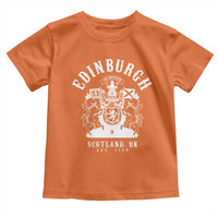 Edinburgh Scotland UK Est 1130 Toddler T Shirt Royal Coat of Arms In Defens Historic Crest Graphic