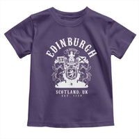 Edinburgh Scotland UK Est 1130 Toddler T Shirt Royal Coat of Arms In Defens Historic Crest Graphic