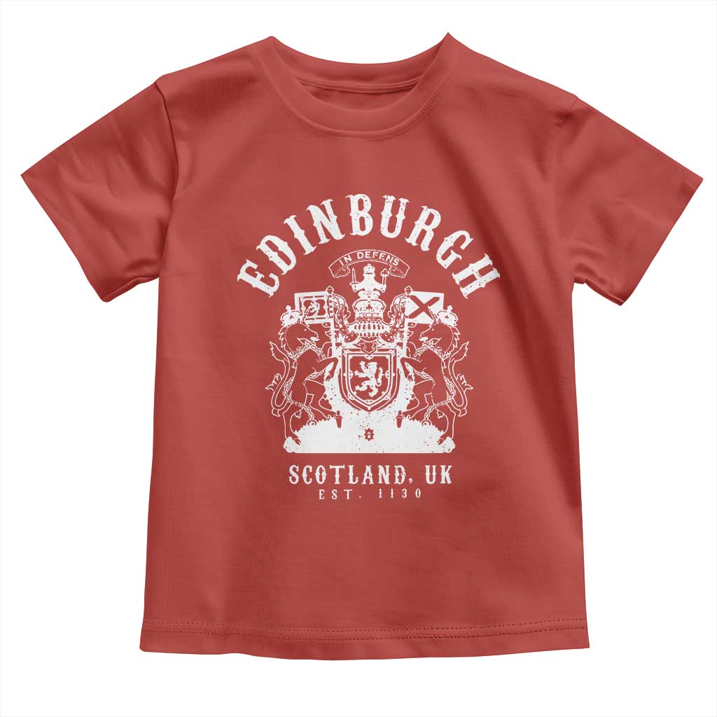Edinburgh Scotland UK Est 1130 Toddler T Shirt Royal Coat of Arms In Defens Historic Crest Graphic