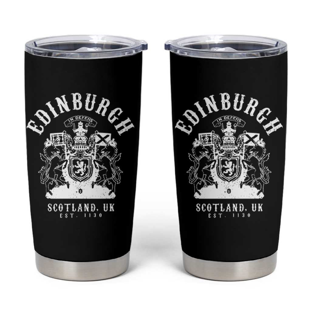 Edinburgh Scotland UK Est 1130 Tumbler Cup Royal Coat of Arms In Defens Historic Crest Graphic