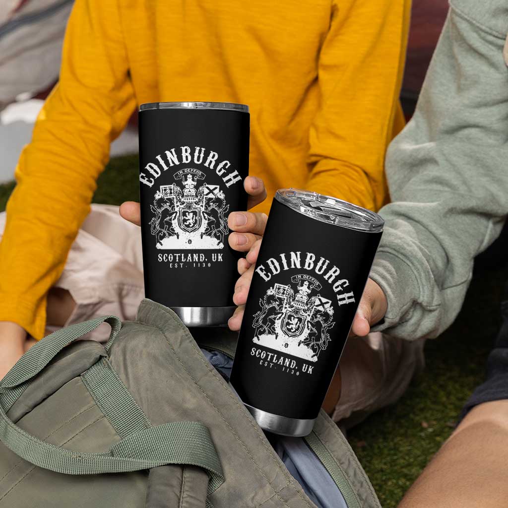 Edinburgh Scotland UK Est 1130 Tumbler Cup Royal Coat of Arms In Defens Historic Crest Graphic