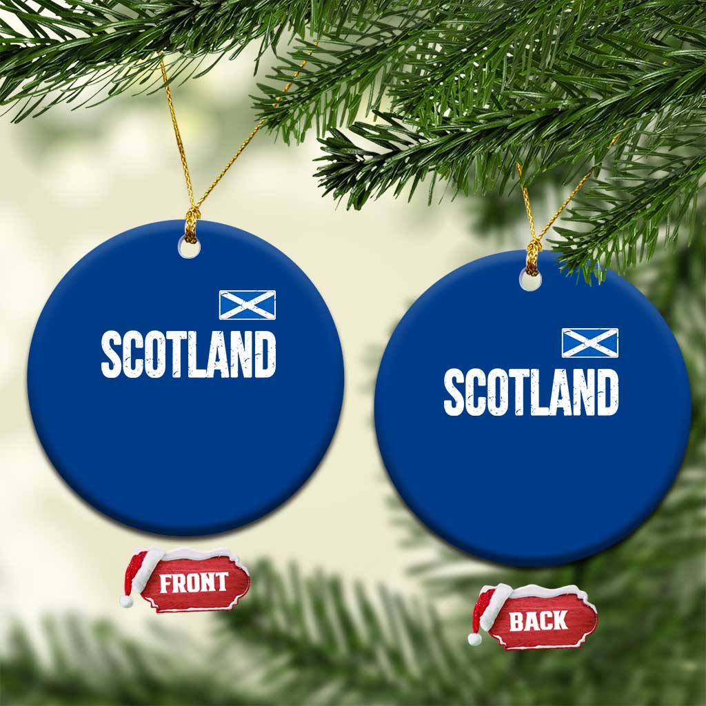 Scotland Saltire Flag Minimalist Athletic College Style Ceramic Ornament