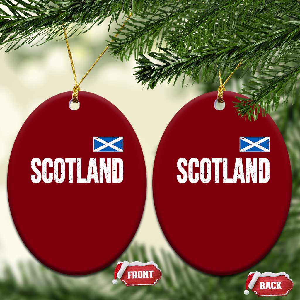 Scotland Saltire Flag Minimalist Athletic College Style Ceramic Ornament