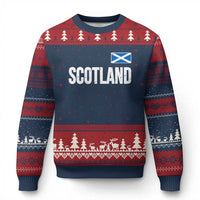 Scotland Saltire Flag Minimalist Athletic College Style Ugly Christmas Sweater