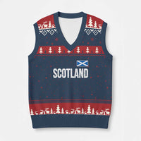 Scotland Saltire Flag Minimalist Athletic College Style V-Neck Knit Sweater Vest