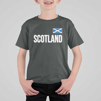 Scotland Saltire Flag Minimalist Athletic College Style T Shirt For Kid