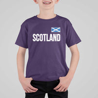 Scotland Saltire Flag Minimalist Athletic College Style T Shirt For Kid