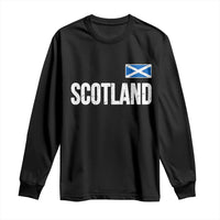 Scotland Saltire Flag Minimalist Athletic College Style Long Sleeve Shirt