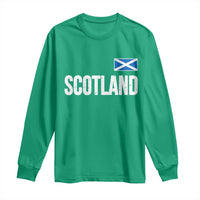 Scotland Saltire Flag Minimalist Athletic College Style Long Sleeve Shirt