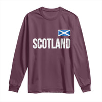 Scotland Saltire Flag Minimalist Athletic College Style Long Sleeve Shirt