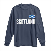 Scotland Saltire Flag Minimalist Athletic College Style Long Sleeve Shirt