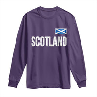 Scotland Saltire Flag Minimalist Athletic College Style Long Sleeve Shirt