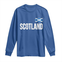 Scotland Saltire Flag Minimalist Athletic College Style Long Sleeve Shirt
