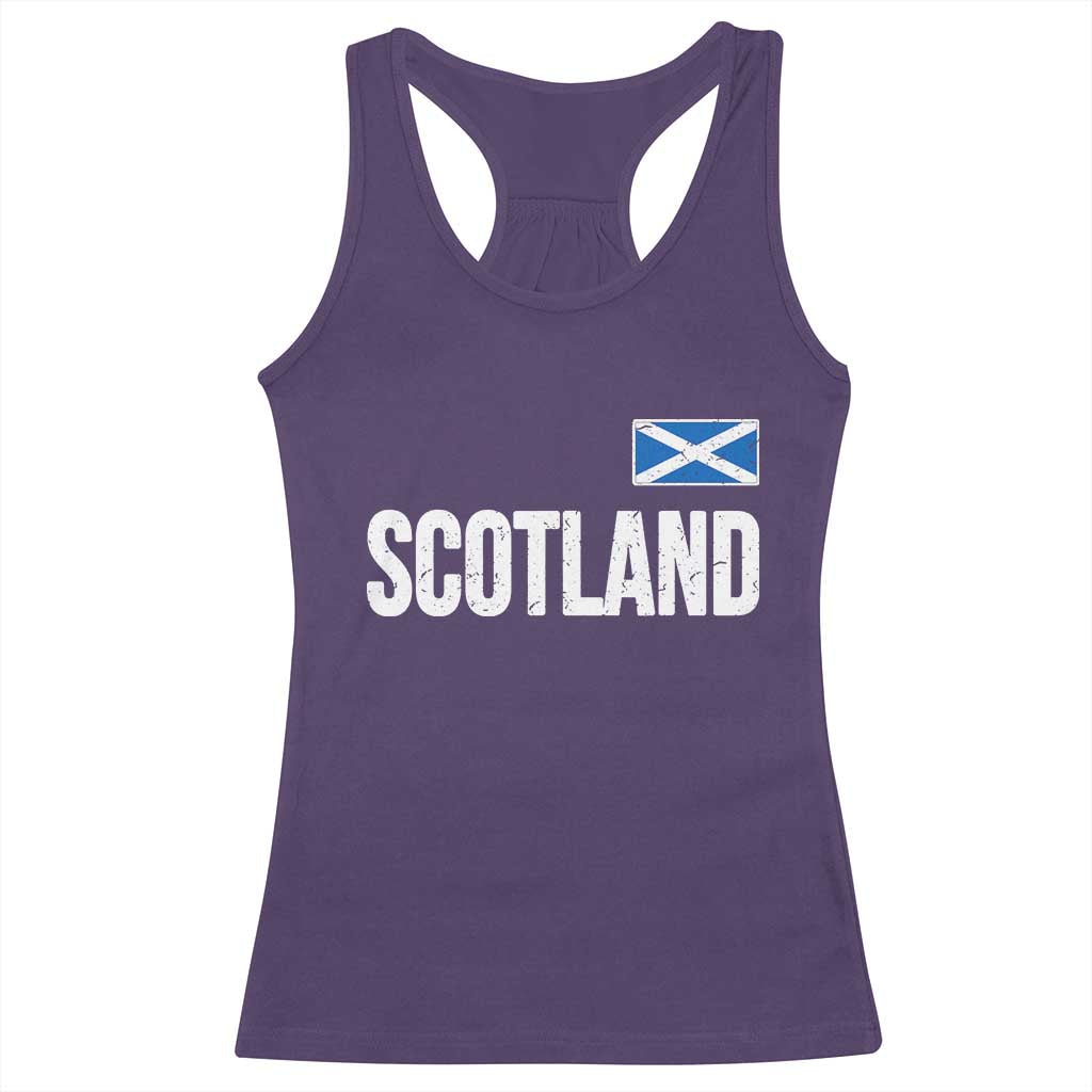 Scotland Saltire Flag Minimalist Athletic College Style Racerback Tank Top