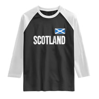 Scotland Saltire Flag Minimalist Athletic College Style Raglan Shirt