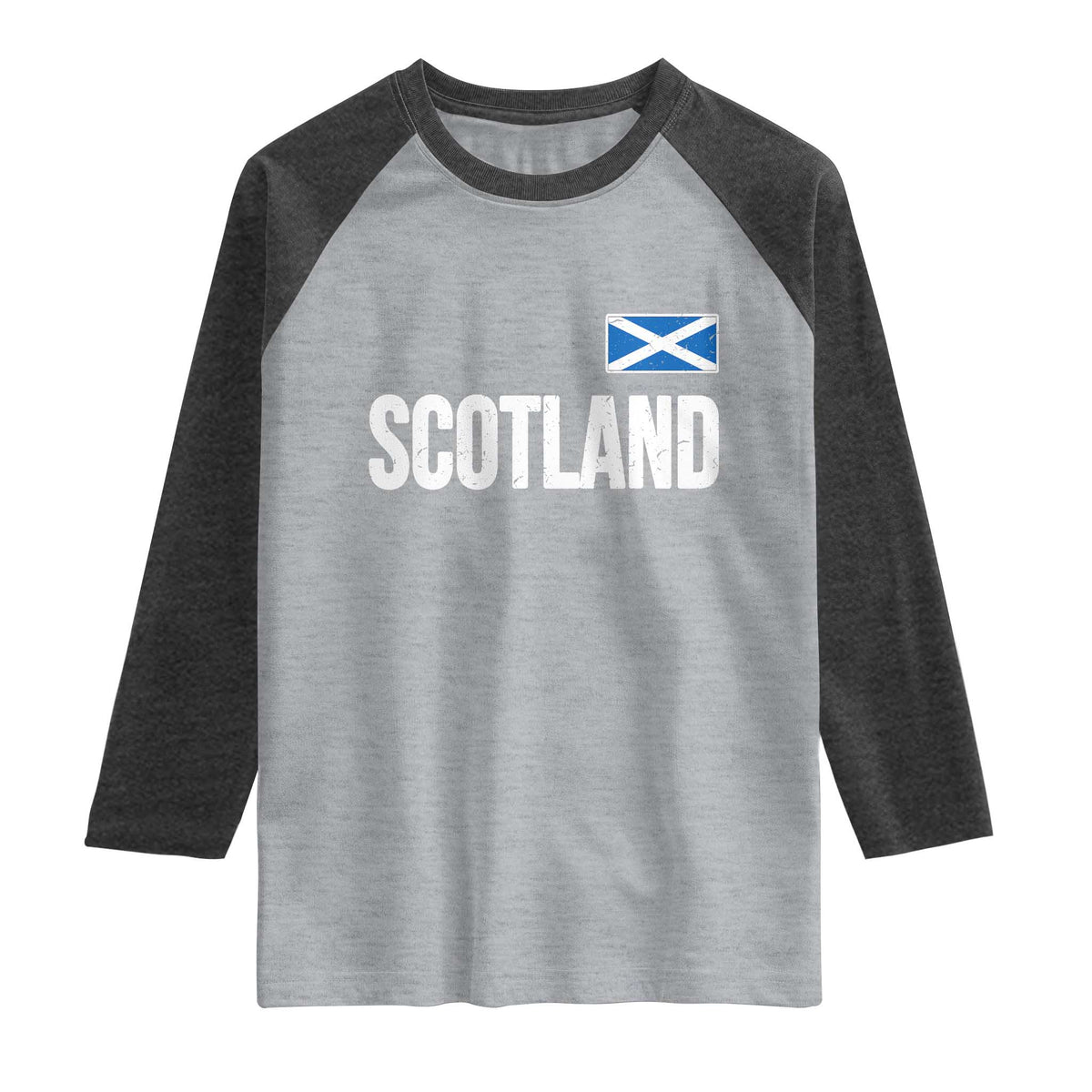 Scotland Saltire Flag Minimalist Athletic College Style Raglan Shirt