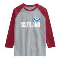 Scotland Saltire Flag Minimalist Athletic College Style Raglan Shirt