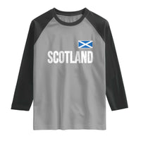 Scotland Saltire Flag Minimalist Athletic College Style Raglan Shirt