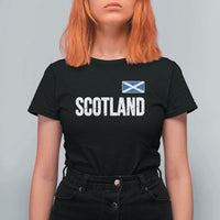 Scotland Saltire Flag Minimalist Athletic College Style T Shirt For Women