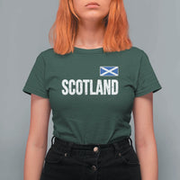 Scotland Saltire Flag Minimalist Athletic College Style T Shirt For Women