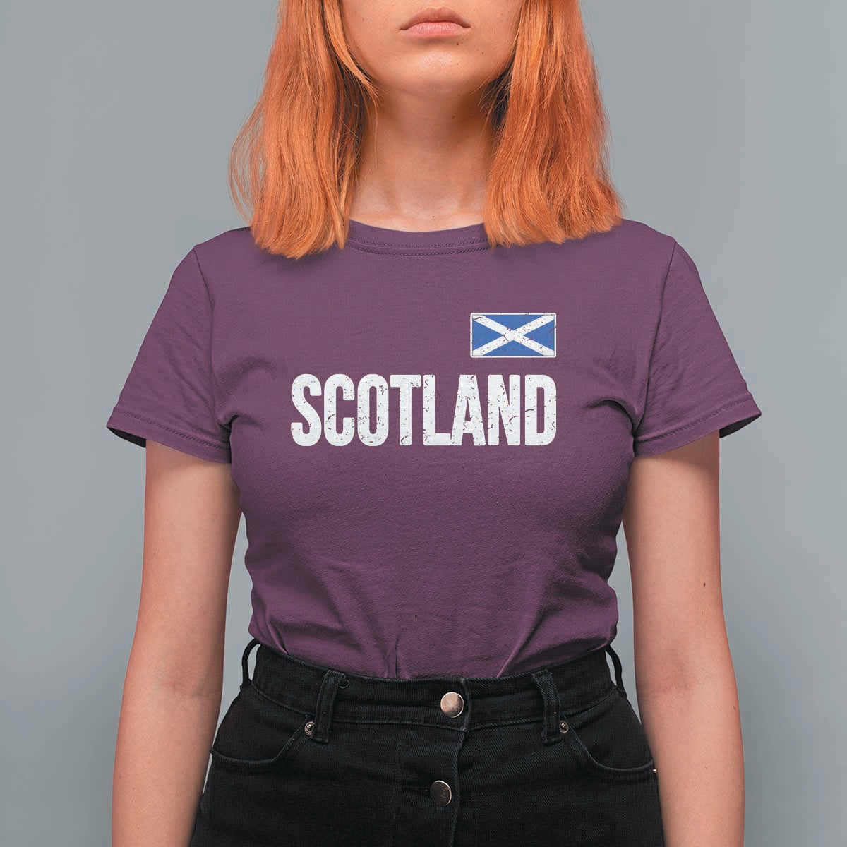Scotland Saltire Flag Minimalist Athletic College Style T Shirt For Women