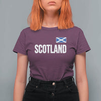 Scotland Saltire Flag Minimalist Athletic College Style T Shirt For Women