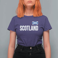 Scotland Saltire Flag Minimalist Athletic College Style T Shirt For Women