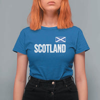 Scotland Saltire Flag Minimalist Athletic College Style T Shirt For Women