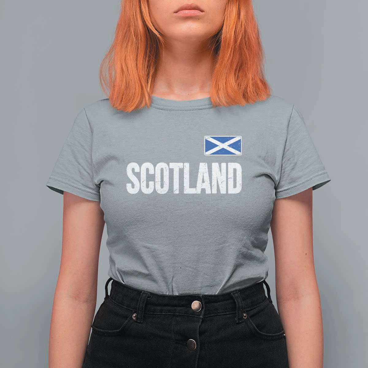 Scotland Saltire Flag Minimalist Athletic College Style T Shirt For Women