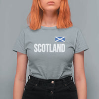 Scotland Saltire Flag Minimalist Athletic College Style T Shirt For Women