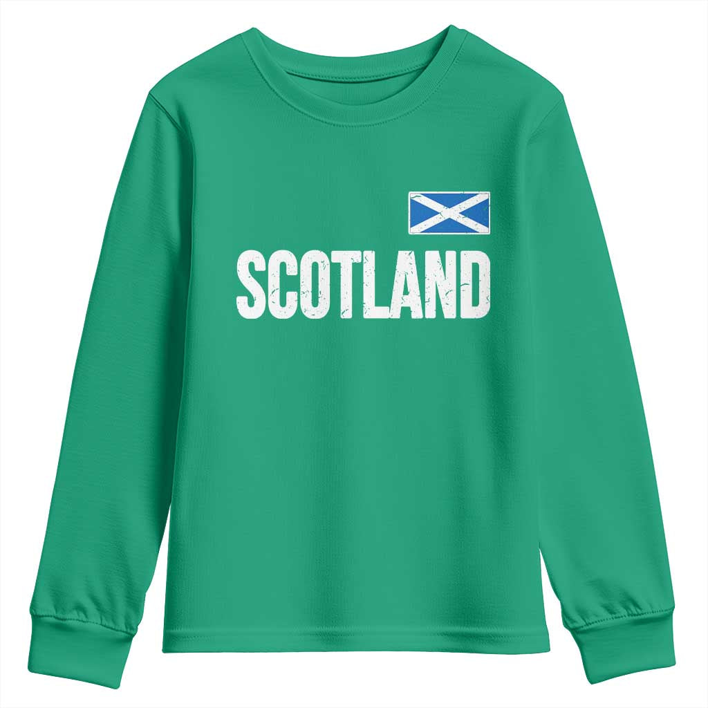 Scotland Saltire Flag Minimalist Athletic College Style Youth Sweatshirt