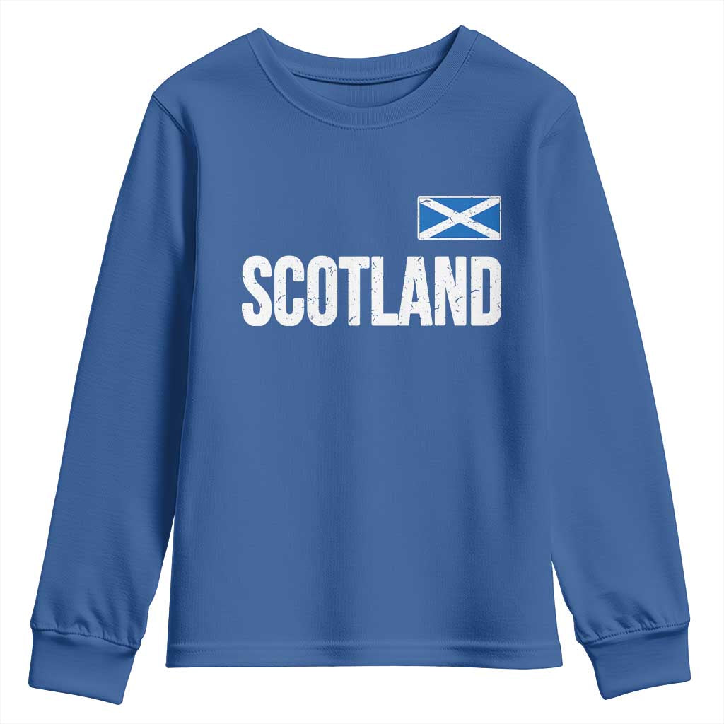 Scotland Saltire Flag Minimalist Athletic College Style Youth Sweatshirt