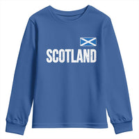 Scotland Saltire Flag Minimalist Athletic College Style Youth Sweatshirt