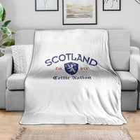 Scotland Celtic Nation Est 843 Throw Blanket Lion Rampant Shield Patriotic Scottish Heritage