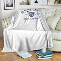 Scotland Celtic Nation Est 843 Throw Blanket Lion Rampant Shield Patriotic Scottish Heritage