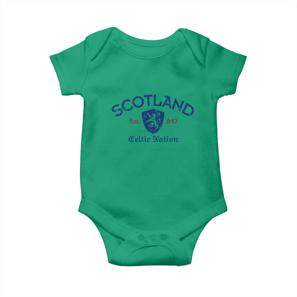 Scotland Celtic Nation Est 843 Baby Onesie Lion Rampant Shield Patriotic Scottish Heritage