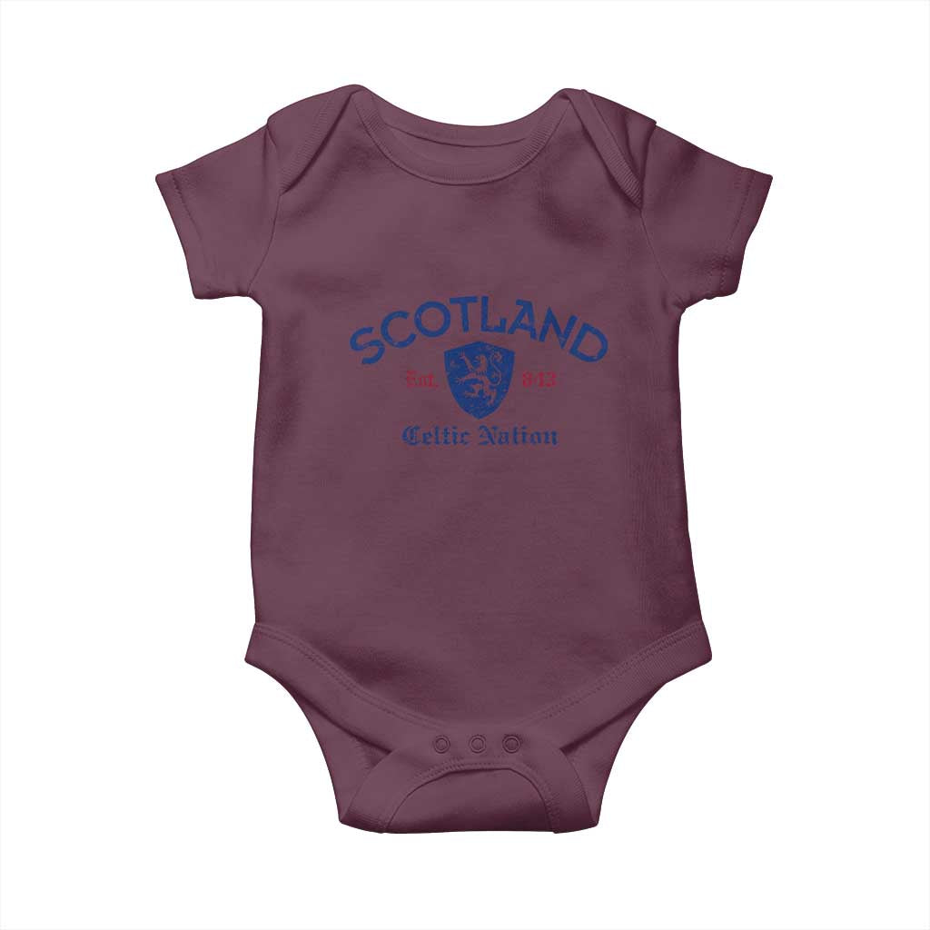 Scotland Celtic Nation Est 843 Baby Onesie Lion Rampant Shield Patriotic Scottish Heritage