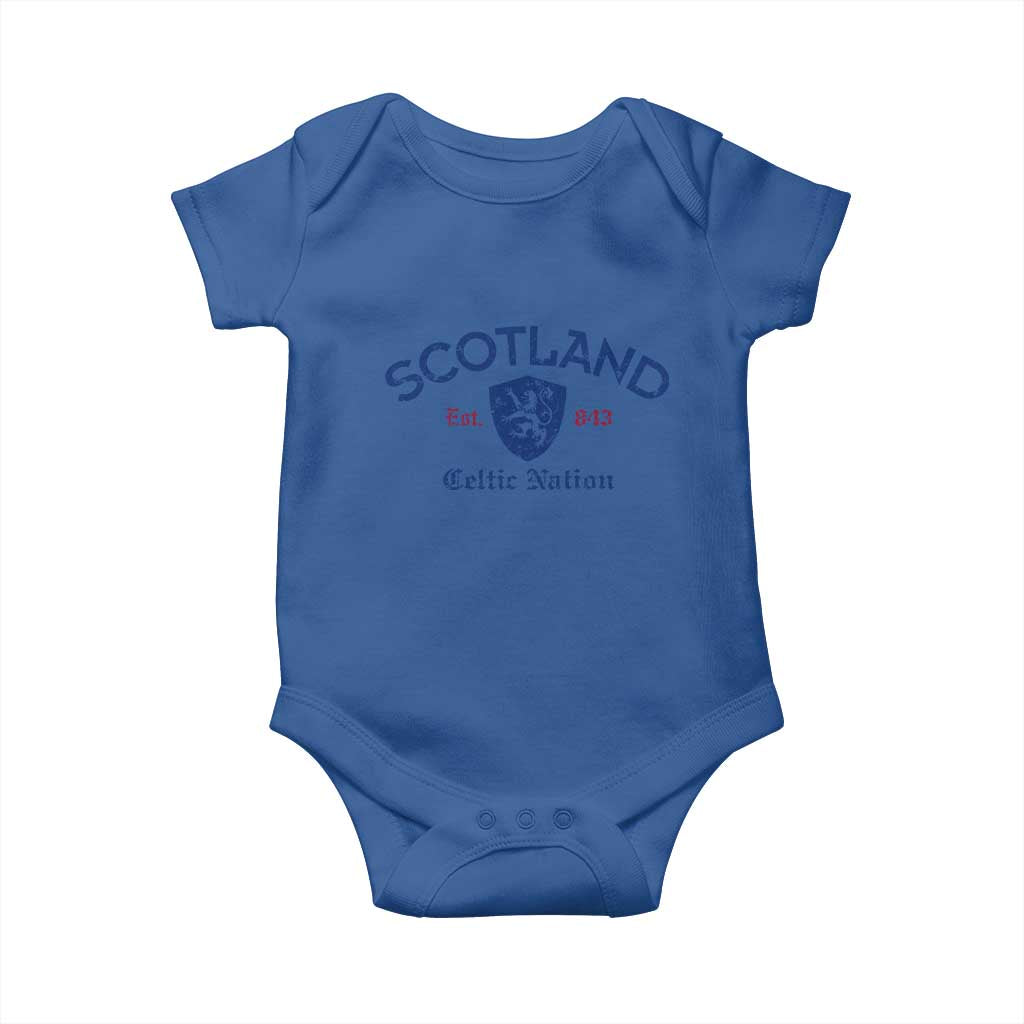 Scotland Celtic Nation Est 843 Baby Onesie Lion Rampant Shield Patriotic Scottish Heritage