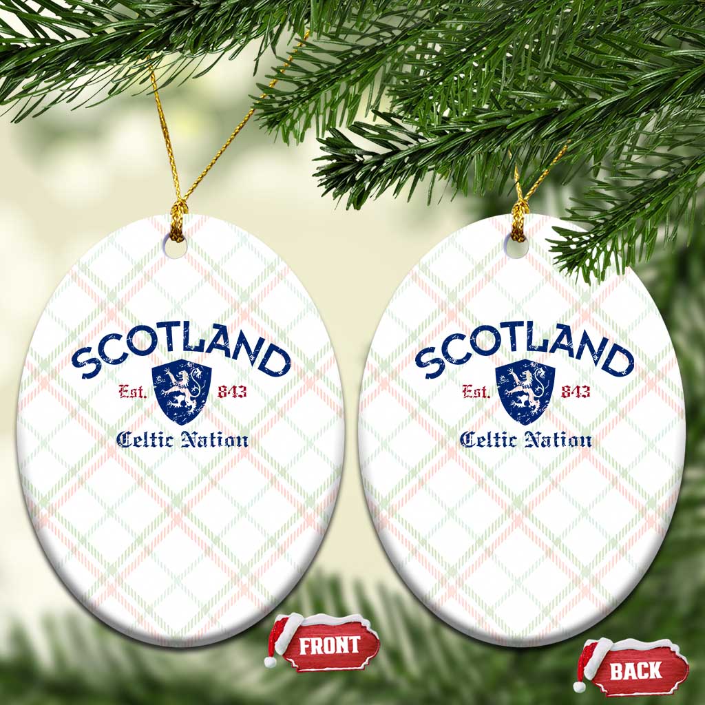 Scotland Celtic Nation Est 843 Ceramic Ornament Lion Rampant Shield Patriotic Scottish Heritage