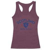 Scotland Celtic Nation Est 843 Racerback Tank Top Lion Rampant Shield Patriotic Scottish Heritage