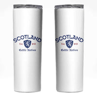 Scotland Celtic Nation Est 843 Skinny Tumbler Lion Rampant Shield Patriotic Scottish Heritage
