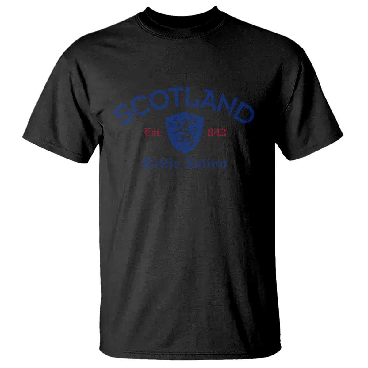 Scotland Celtic Nation Est 843 T Shirt Lion Rampant Shield Patriotic Scottish Heritage