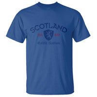 Scotland Celtic Nation Est 843 T Shirt Lion Rampant Shield Patriotic Scottish Heritage